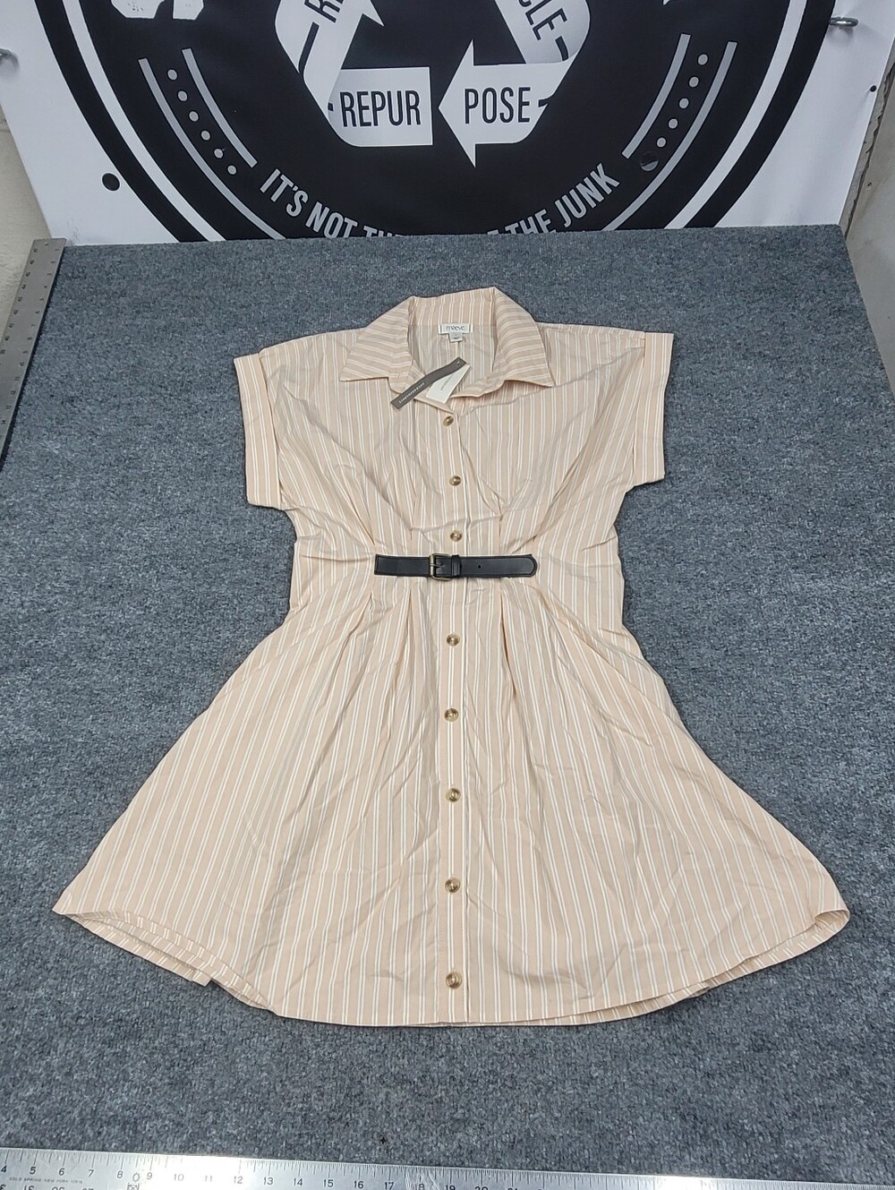 Maeve by Anthropologie Sleeveless Shirt Dress Belted With Pockets Small NEW